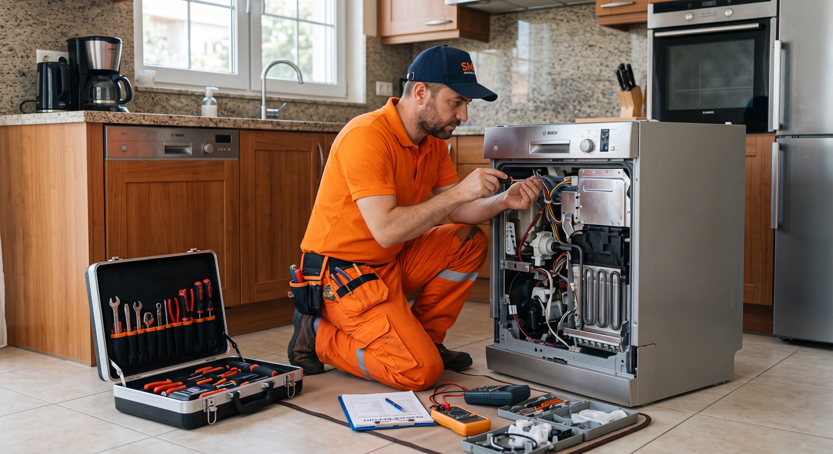 Ev aletleri üzerinde çalışan teknik servis uzmanı